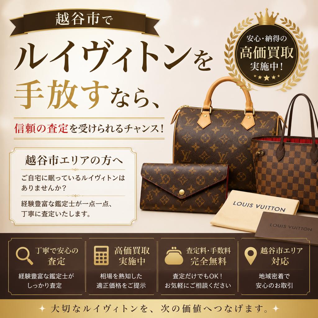 越谷市でルイヴィトンを手放すなら、信頼の査定を受けられるチャンス！