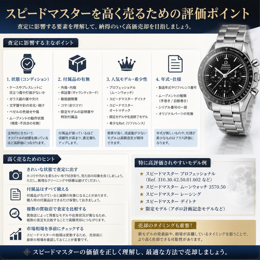 スピードマスター高価買取の評価ポイントとは？