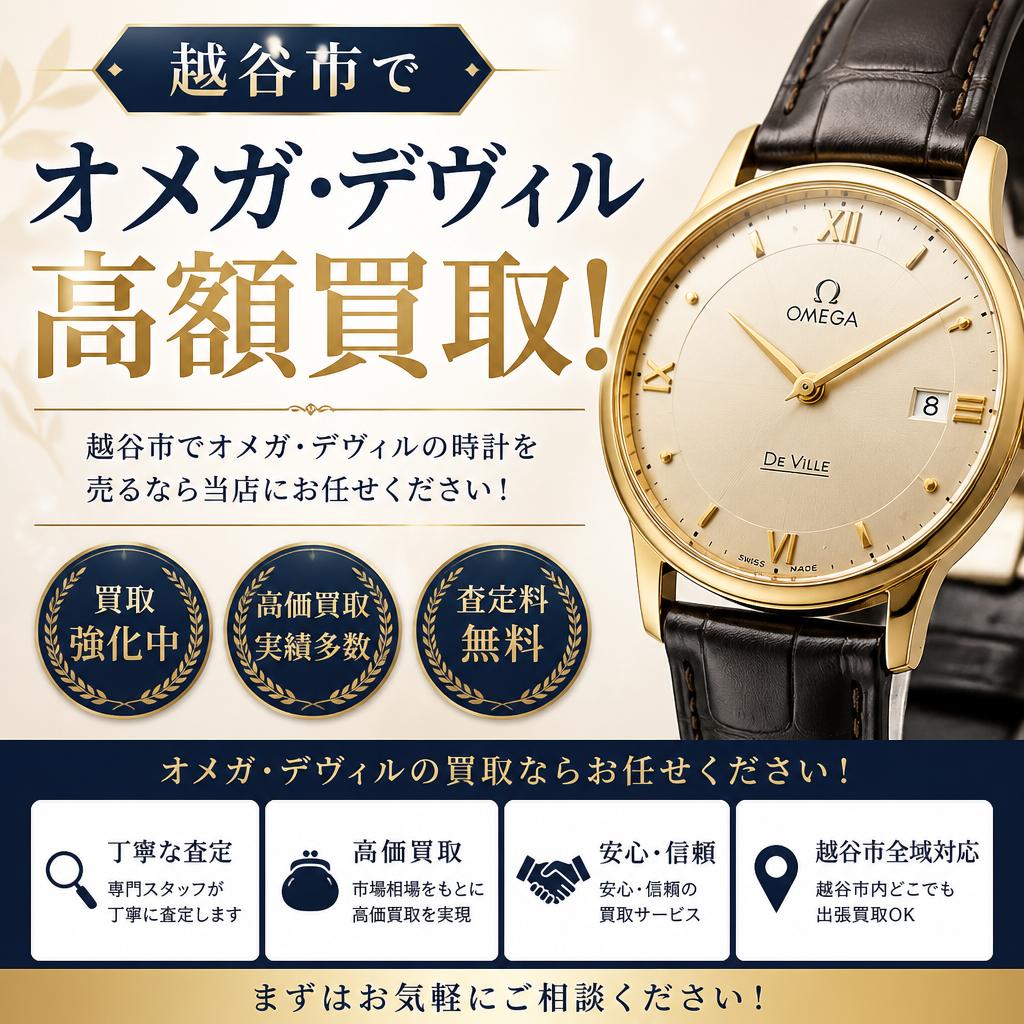 越谷市でオメガ・デヴィル時計を高額買取！