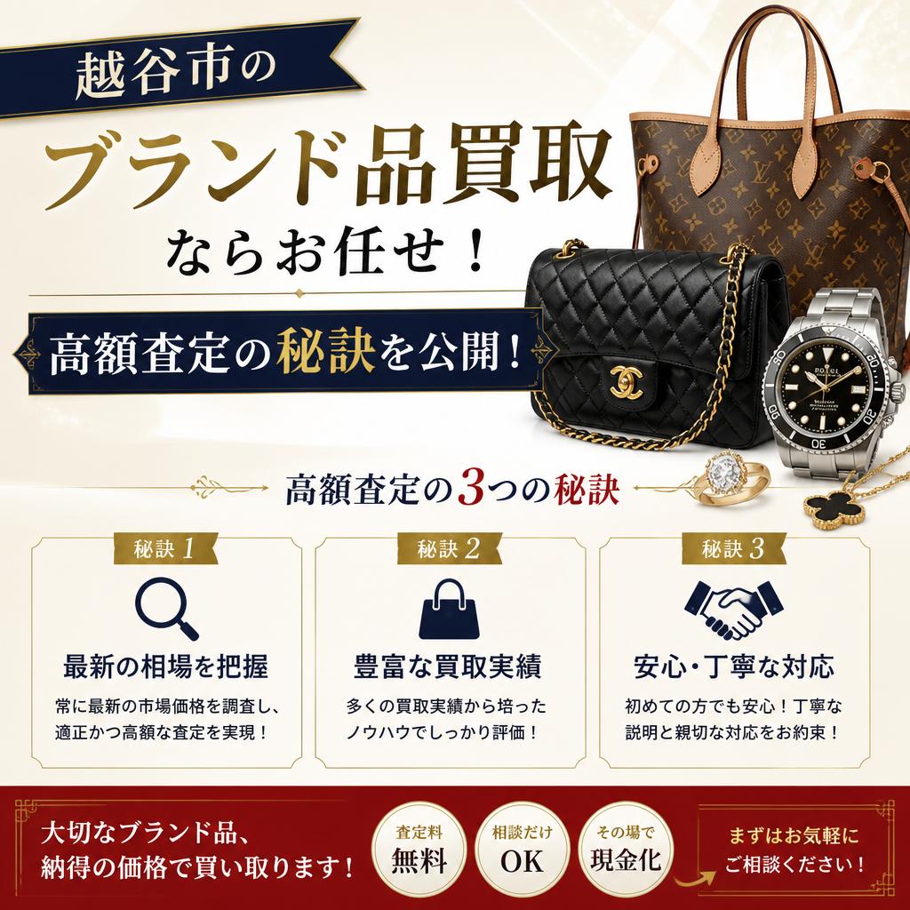 越谷市のブランド品買取ならお任せ！高額査定の秘訣を公開！