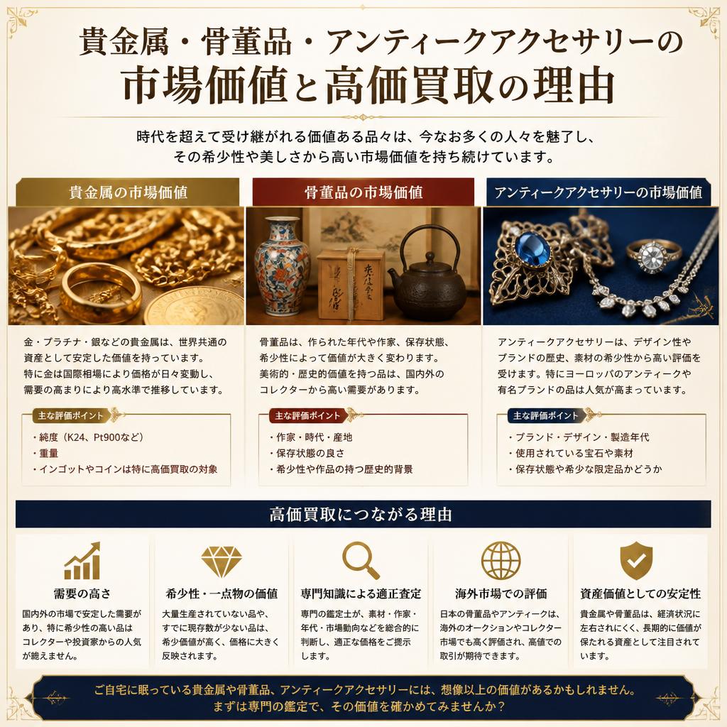 貴金属やアンティークの価値とは？