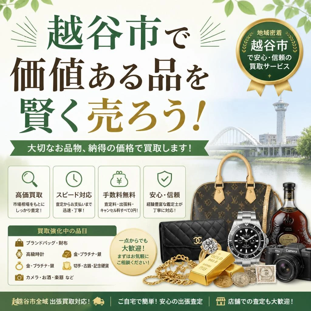 越谷市で価値ある品を賢く売ろう!