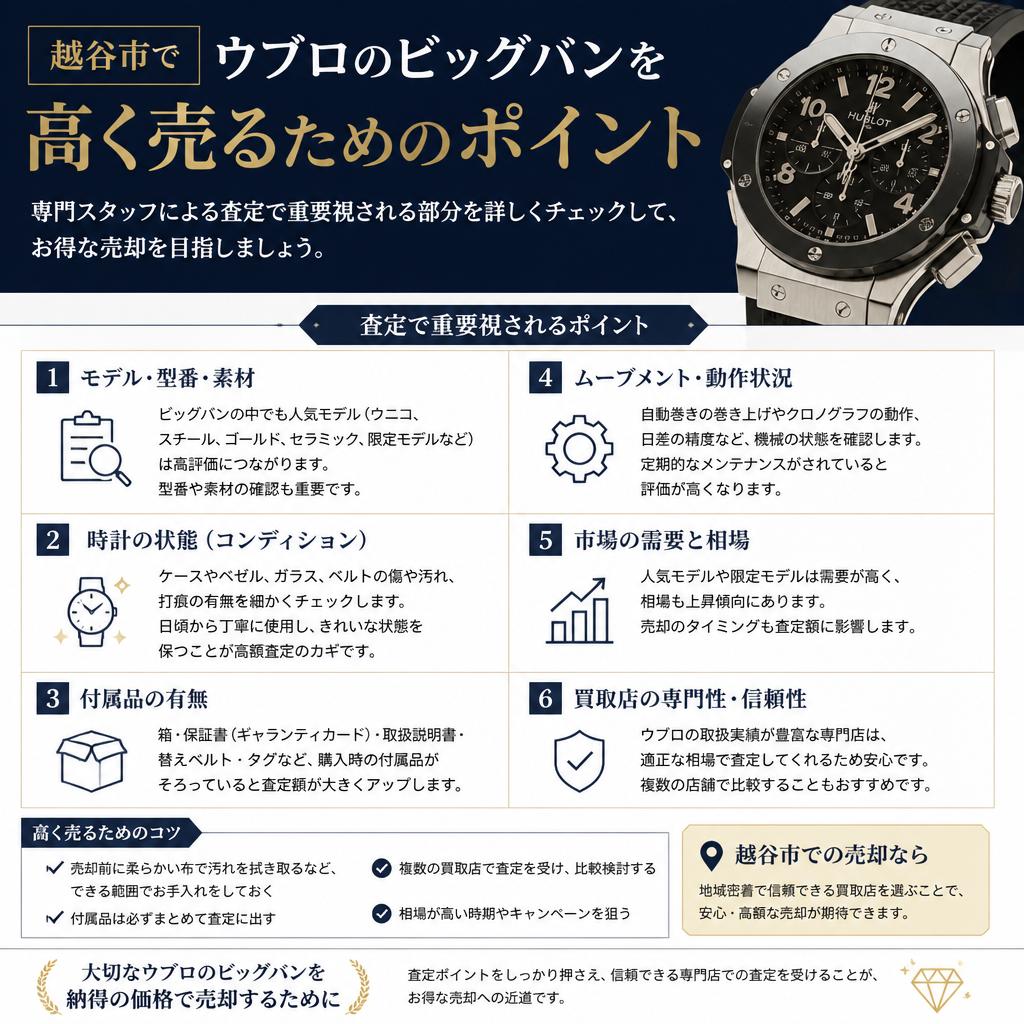 越谷市でのウブロの査定ポイント