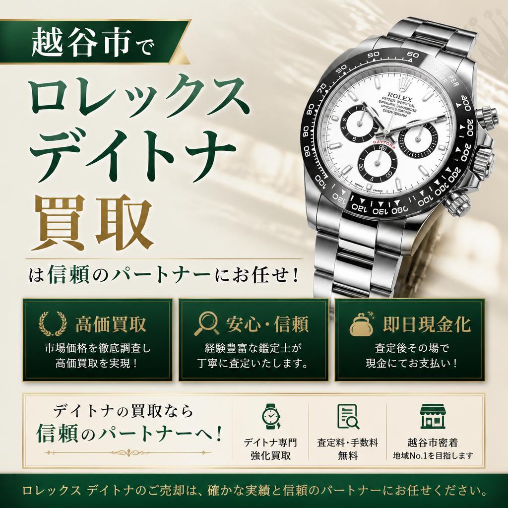 越谷市でロレックスデイトナ買取は信頼のパートナーにお任せ！