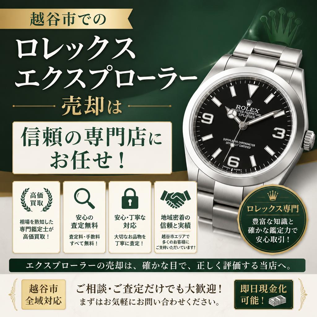 越谷市でのロレックスエクスプローラー売却は信頼の専門店にお任せ！