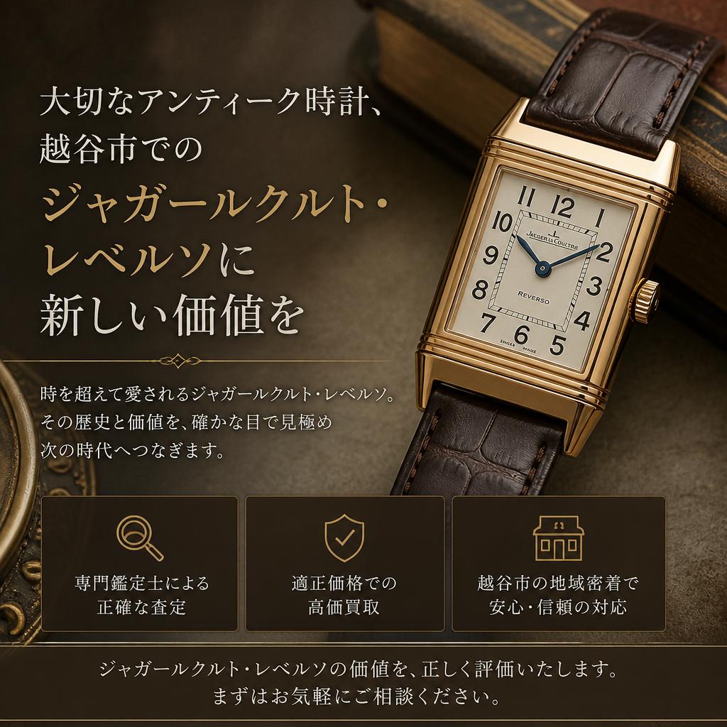 大切なアンティーク時計、越谷市でのジャガールクルト・レベルソに新しい価値を