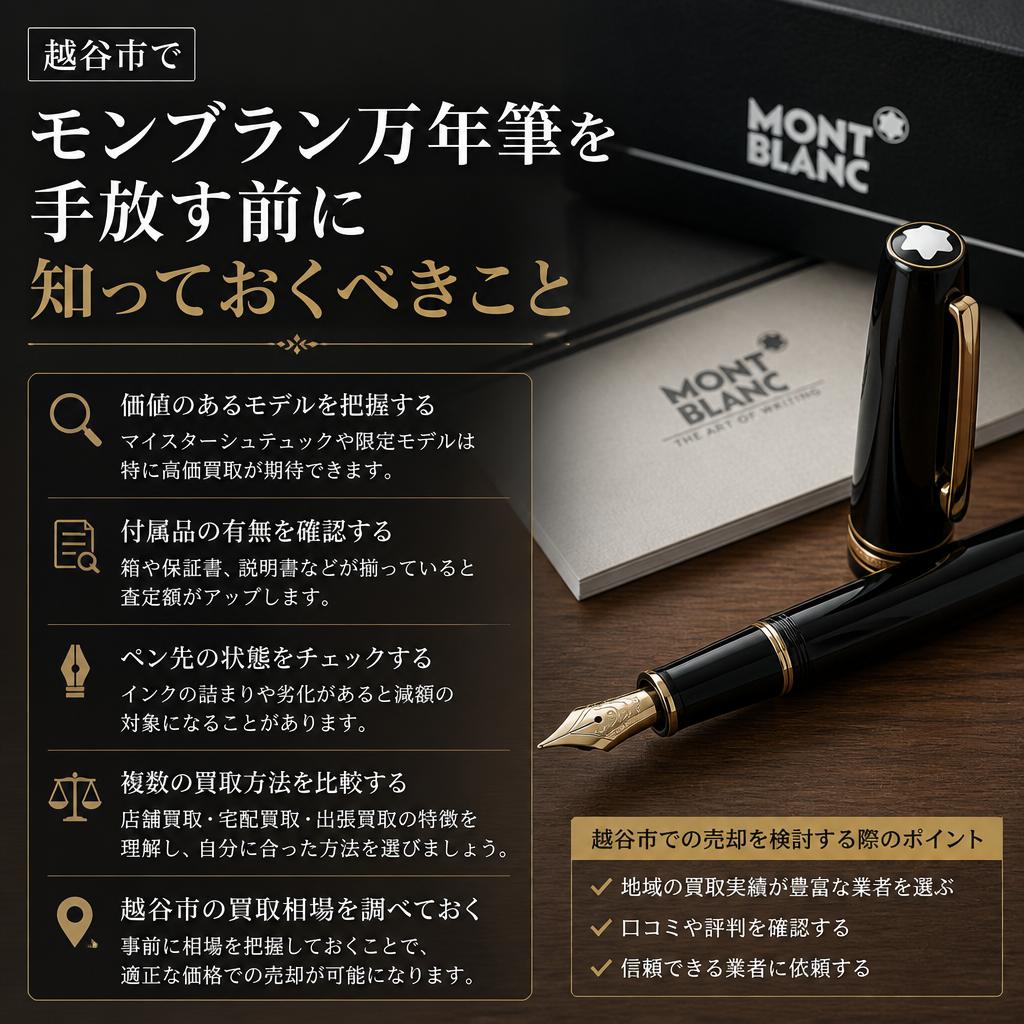 越谷市でモンブラン万年筆を手放す前に知っておくべきこと