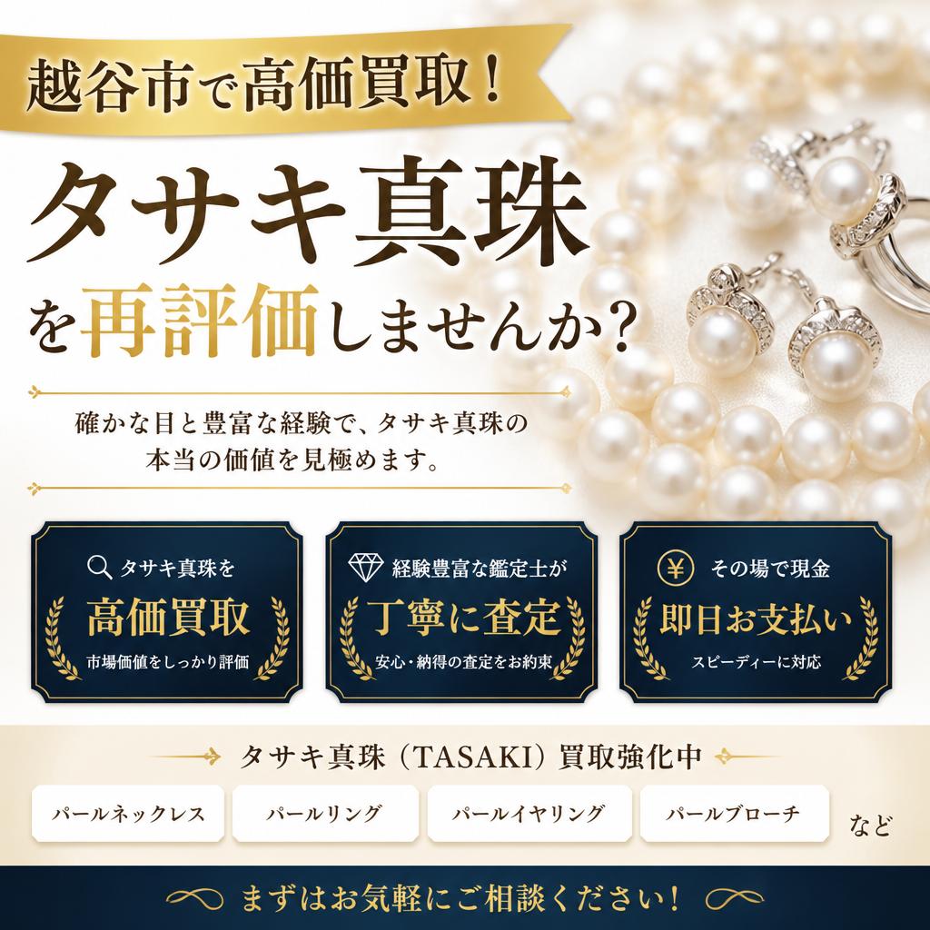越谷市で高価買取！タサキ真珠を再評価しませんか？