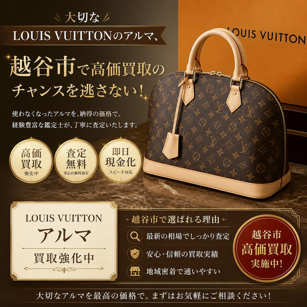 大切なLOUIS VUITTONのアルマ、越谷市で高価買取のチャンスを逃さない！