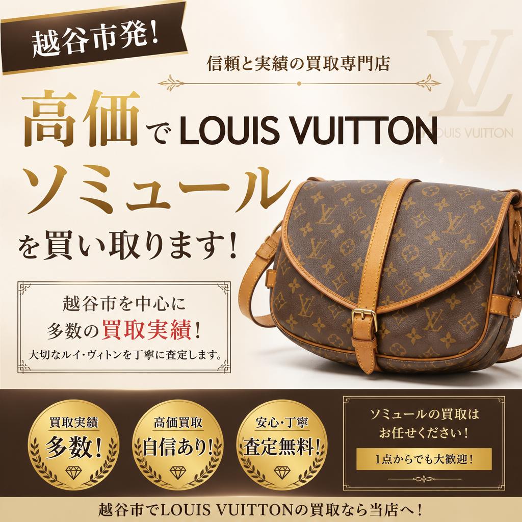 越谷市発! 高価でLOUIS VUITTONソミュールを買い取る実績のある店