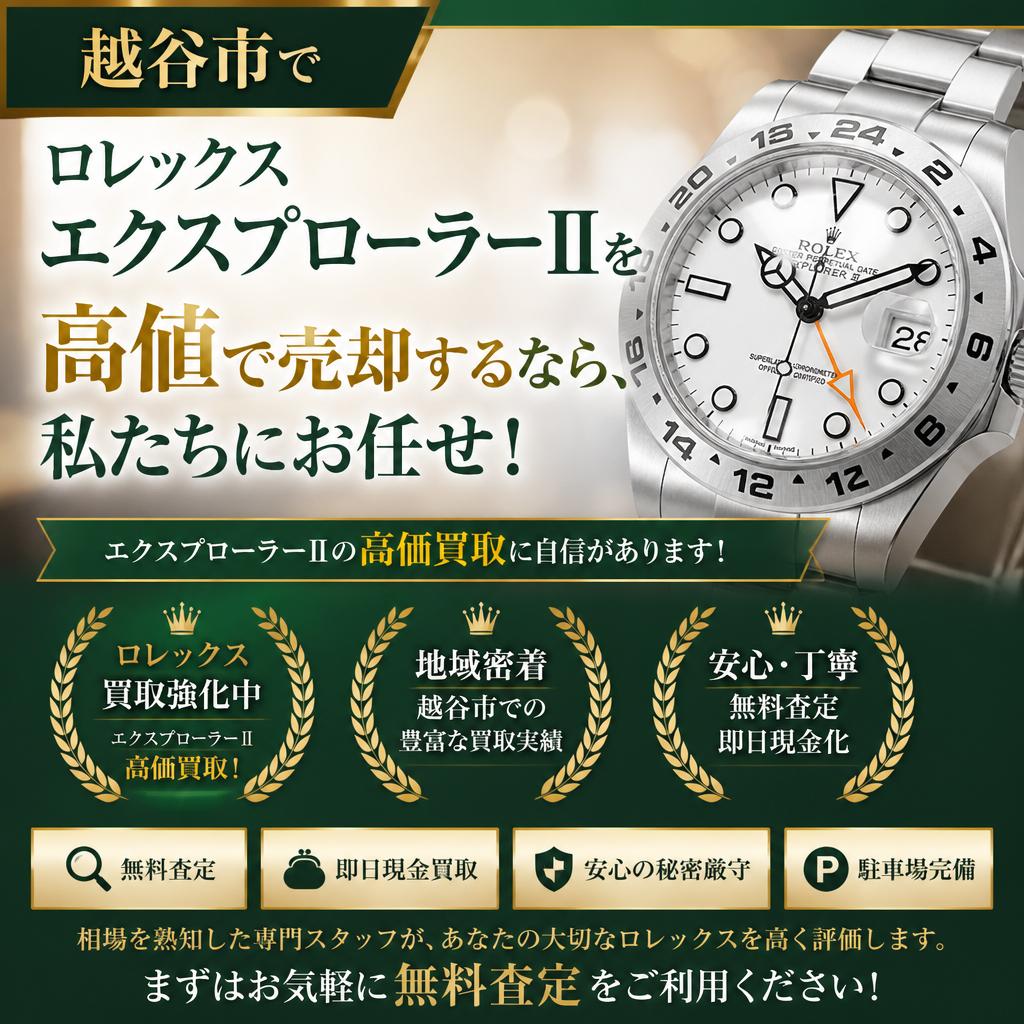 越谷市でロレックスエクスプローラーⅡを高値で売却するなら、私たちにお任せ！