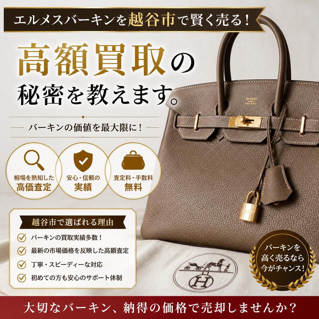 エルメスバーキンを越谷市で賢く売る！高額買取の秘密を教えます。