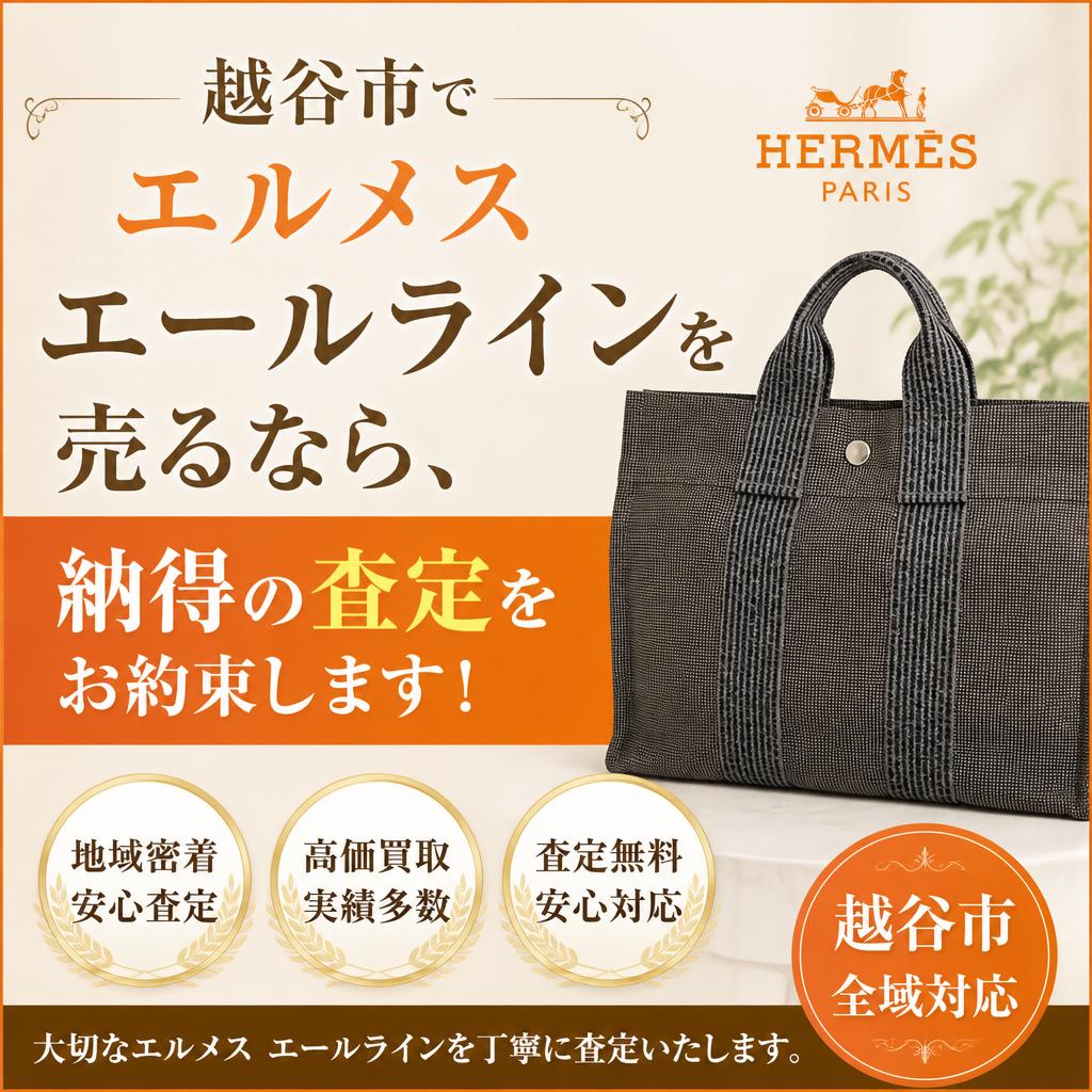 越谷市でエルメスエールラインを売るなら、納得の査定をお約束します！