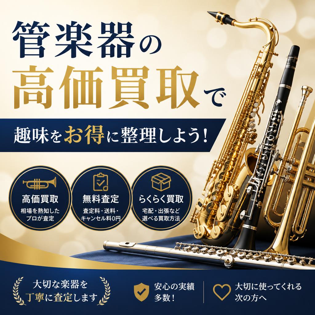 管楽器の高価買取で趣味をお得に整理しよう！