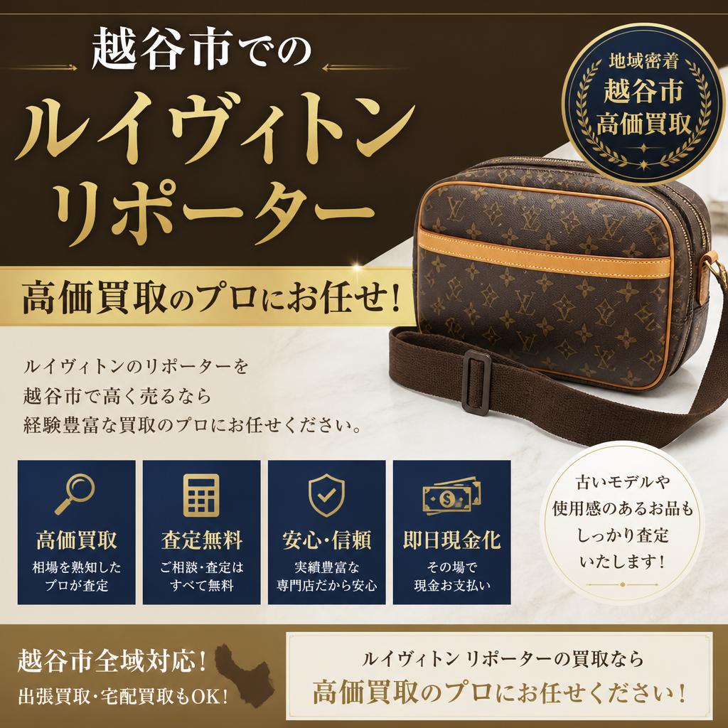越谷市でのルイヴィトンリポーター高価買取のプロにお任せ！