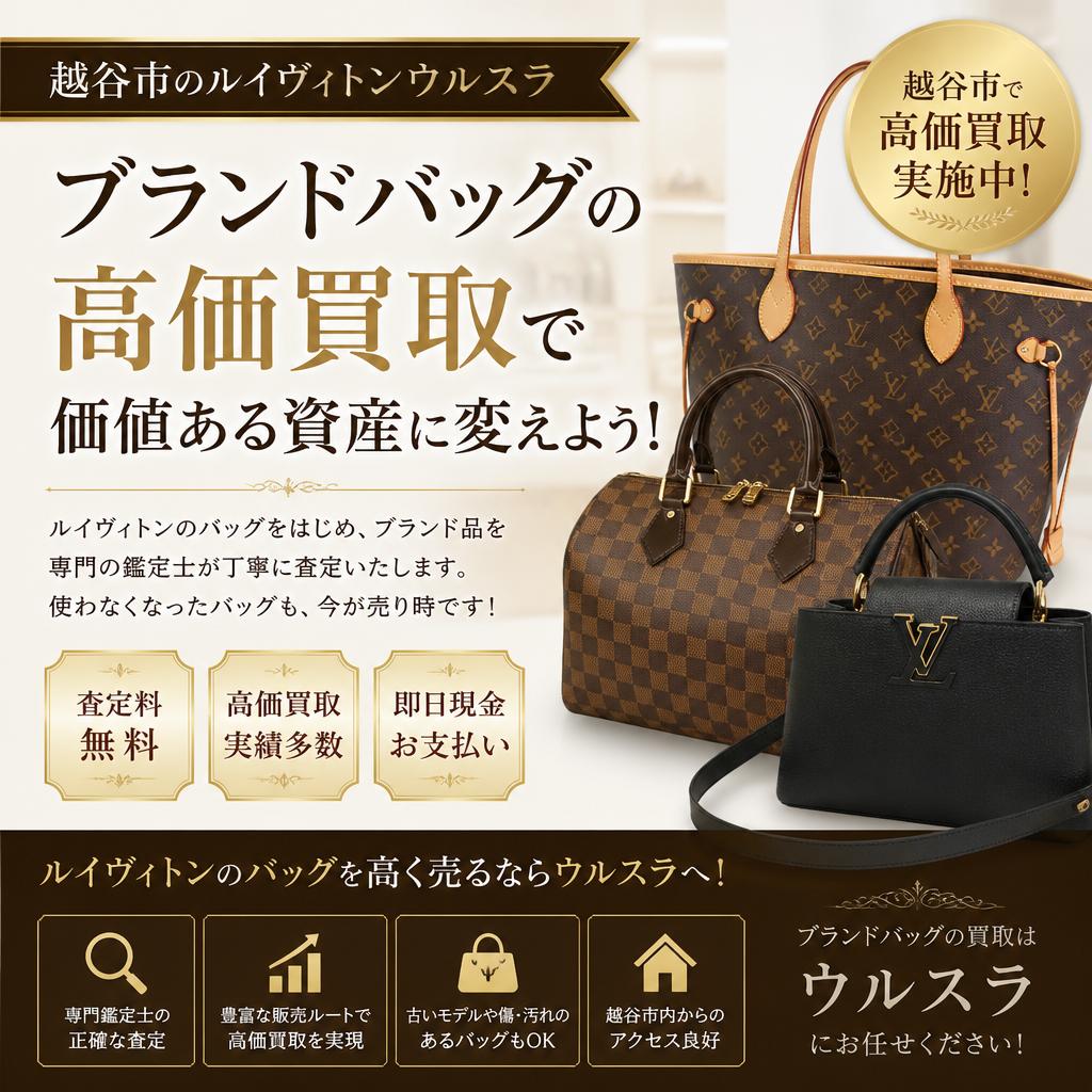 越谷市のルイヴィトンウルスラ、ブランドバッグの高価買取で価値ある資産に変えよう！