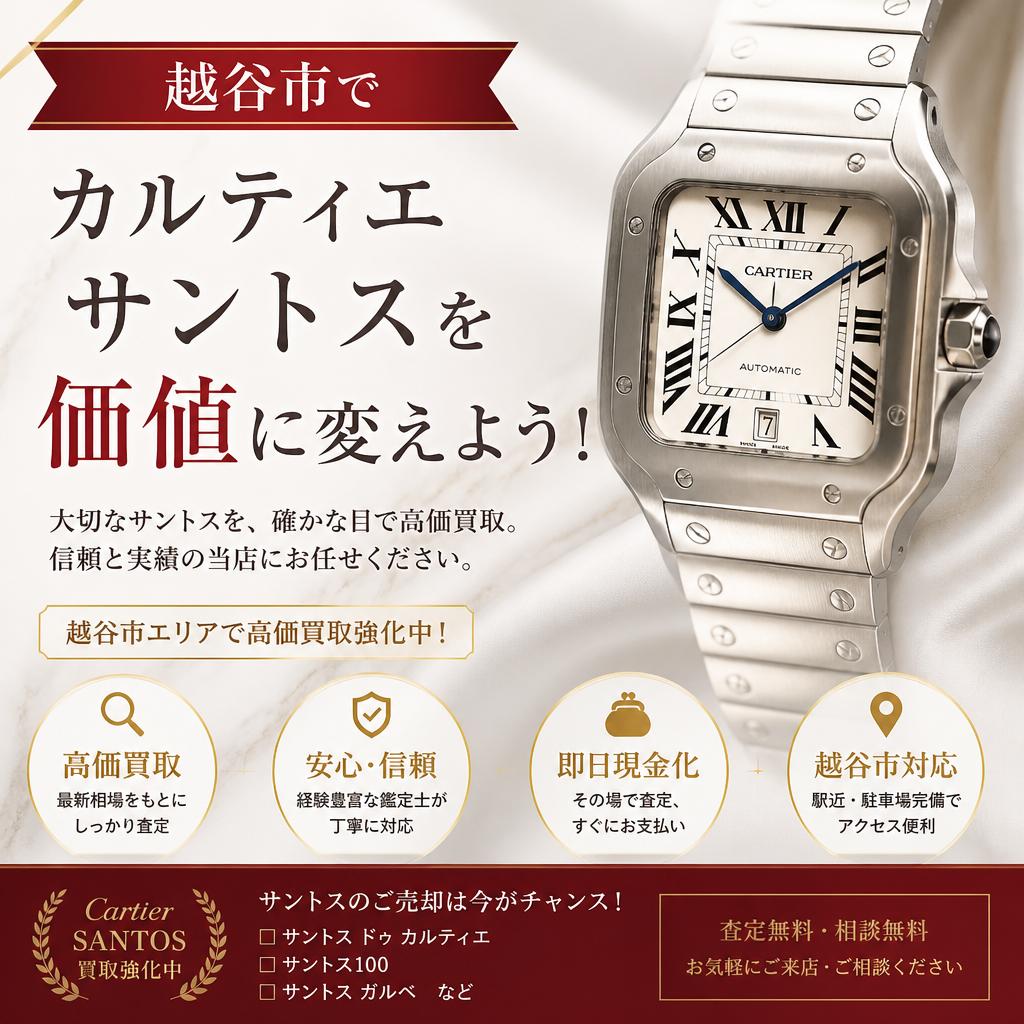 越谷市でカルティエサントスを価値に変えよう！