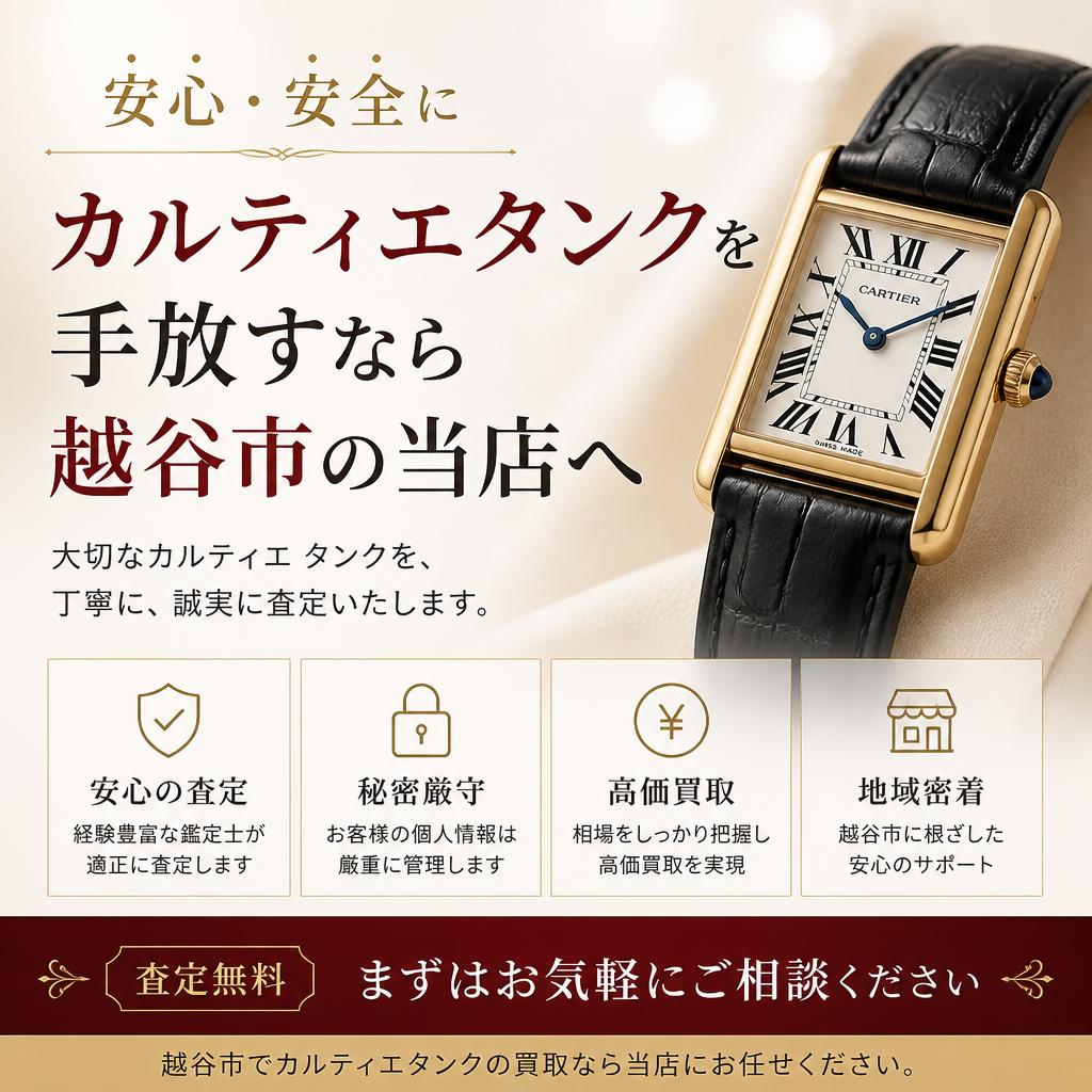 安心・安全にカルティエタンクを手放すなら越谷市の当店へ
